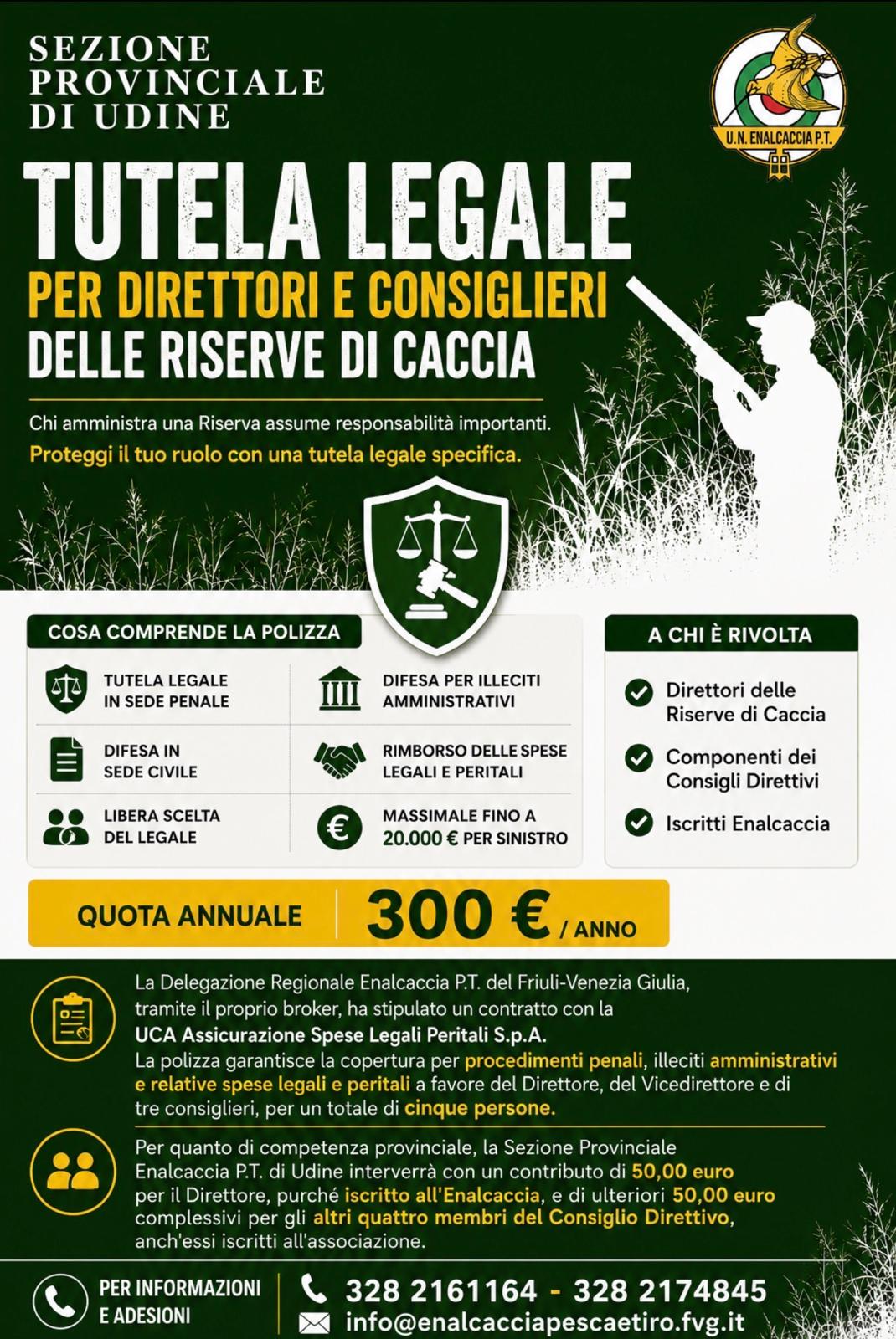 Tutela Legale per Direttori e Consiglieri delle riserve di caccia